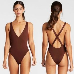 Vitamin A Alana One Piece Swimsuit Vintage Brown Bodysuit Swim